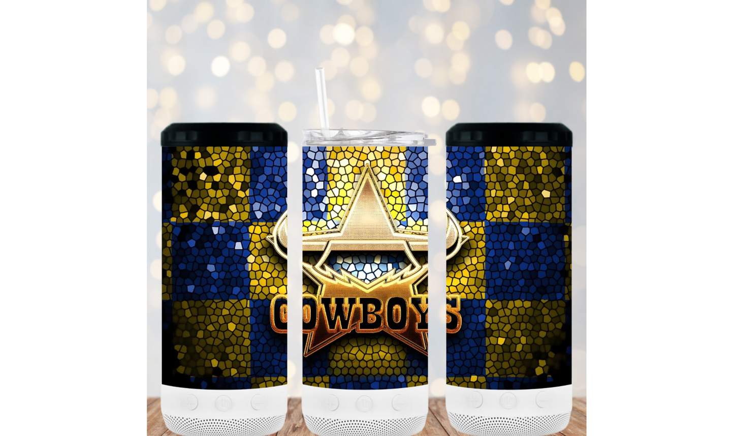 16oz 4in1 Bluetooth Speaker Tumbler - Cowboys 100%