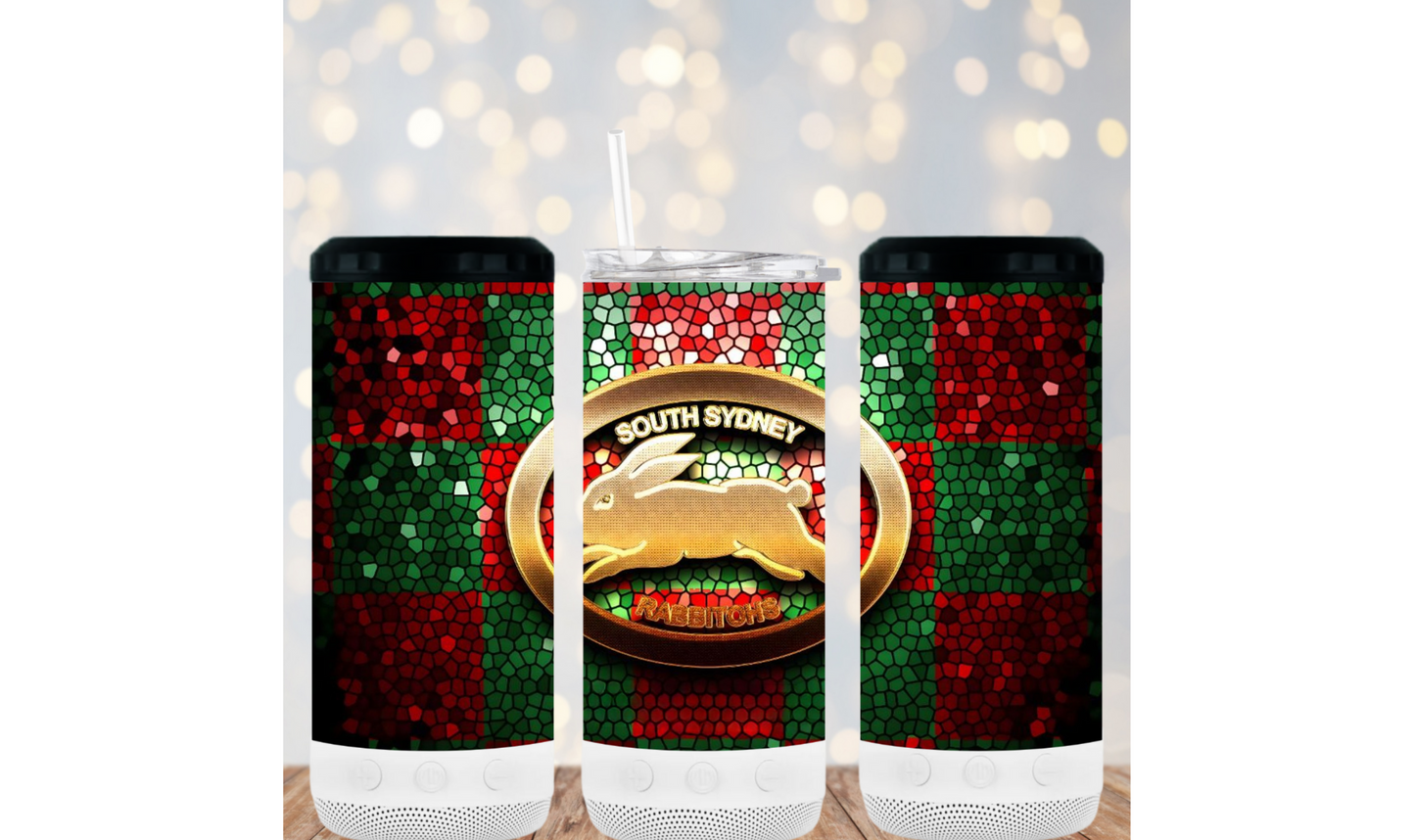 16oz 4in1 Bluetooth Speaker Tumbler - Rabbitohs 100%