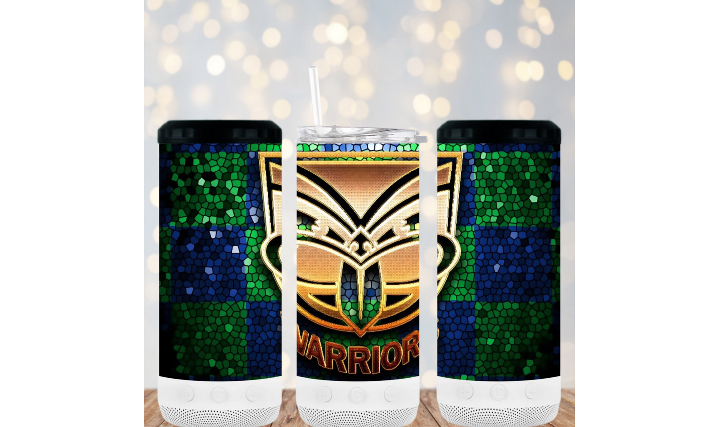 16oz 4in1 Bluetooth Speaker Tumbler - Warriors 100%