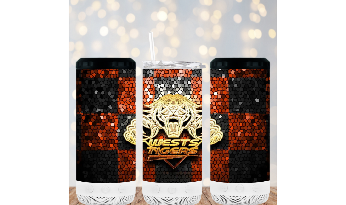 16oz 4in1 Bluetooth Speaker Tumbler - Tigers 100%