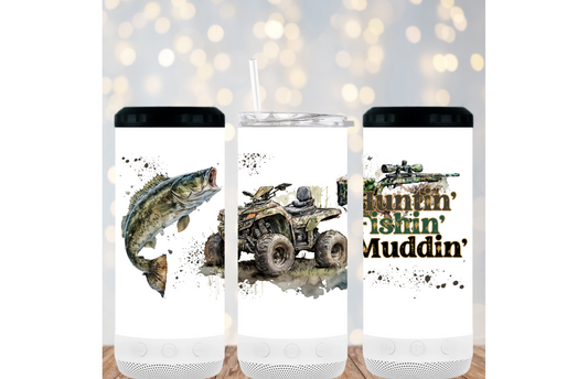 16oz 4in1 Bluetooth Speaker Tumbler - Huntin’ Fishin’ Muddin’