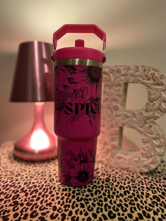 30oz Tumbler - Honey & Spice Hot Pink