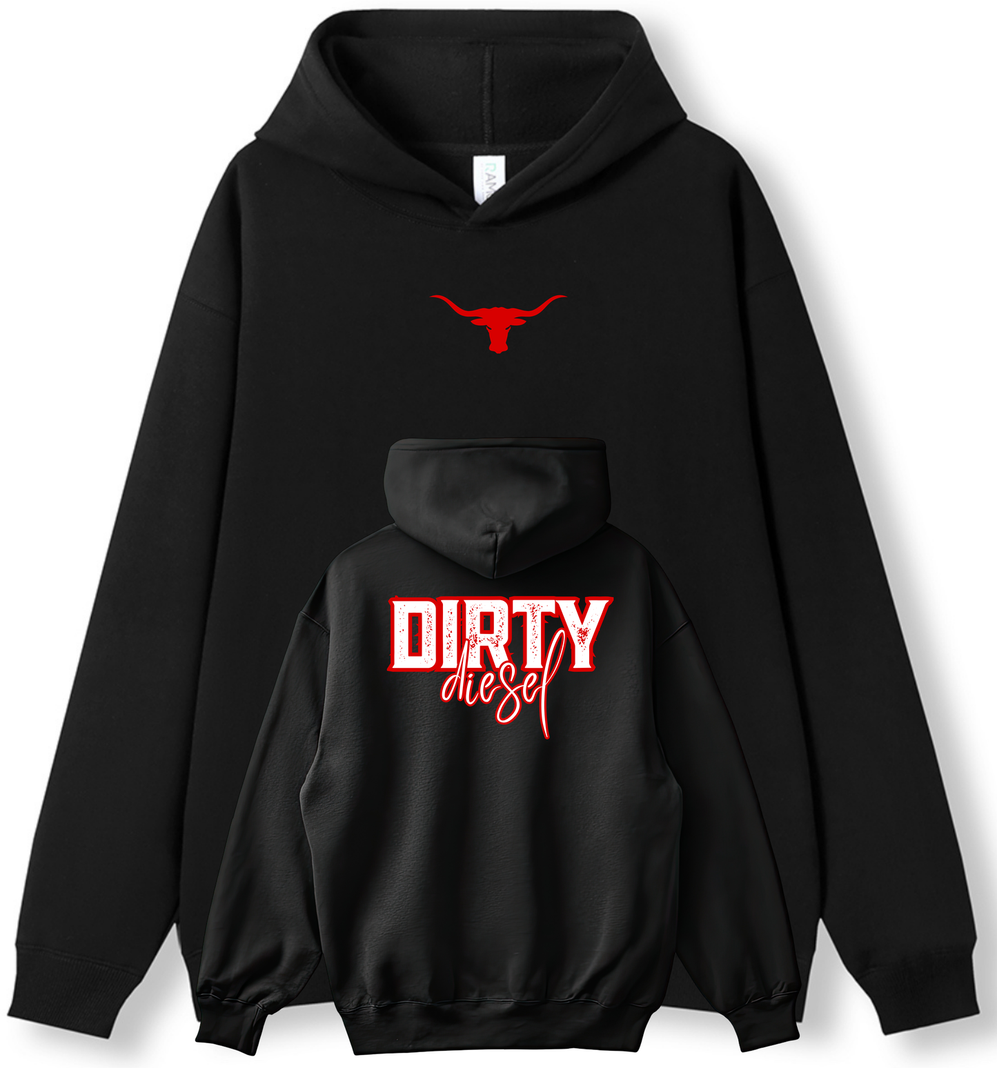 Adult Hoodie - Dirty Diesel Red