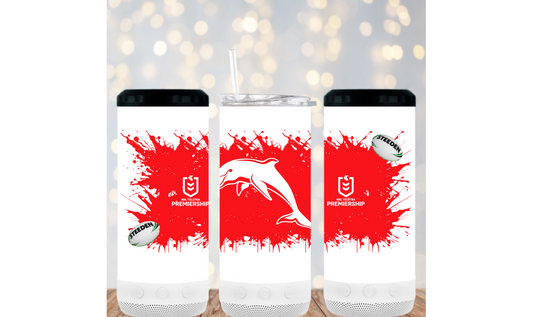 16oz 4in1 Bluetooth Speaker Tumbler - Dolphins 100%