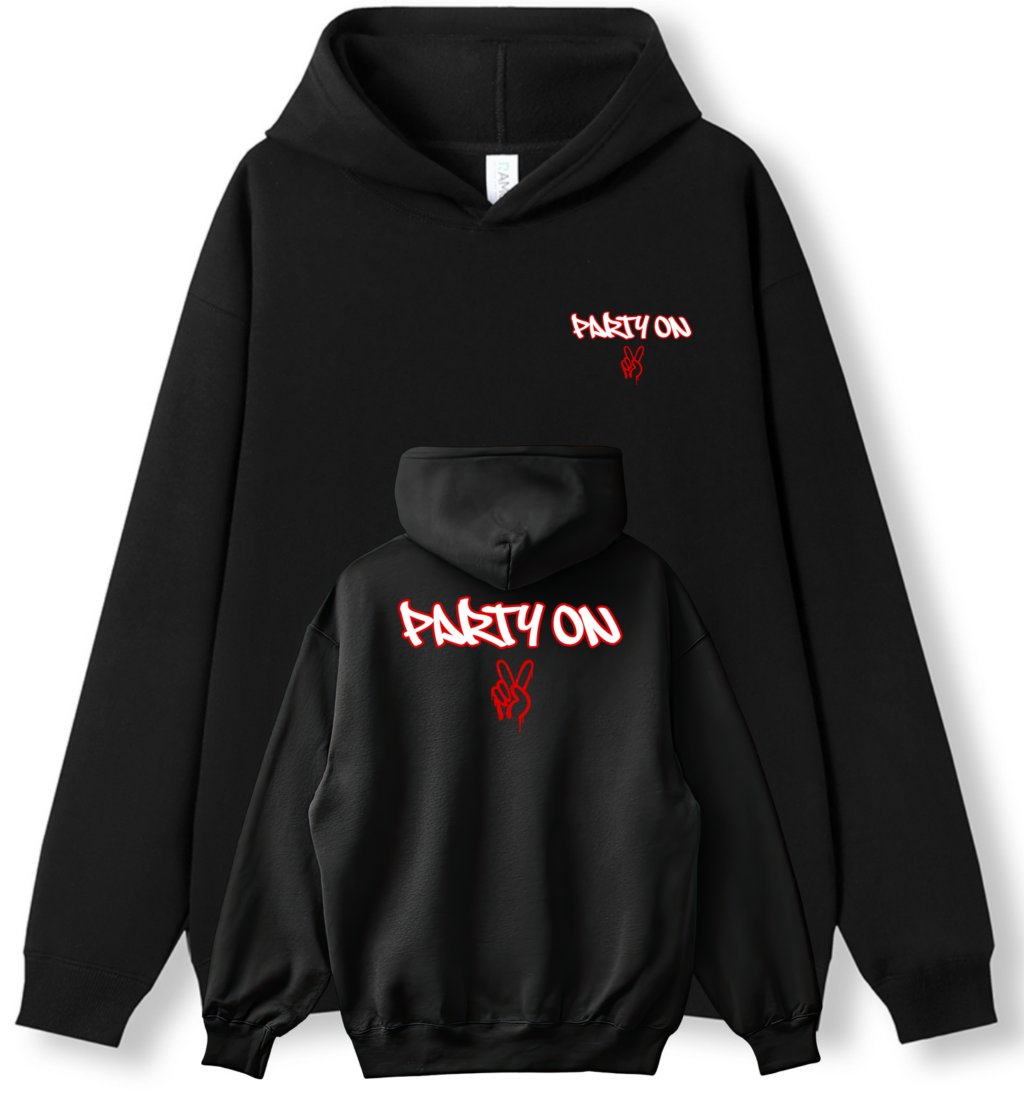 Adult Hoodie - Party On Red