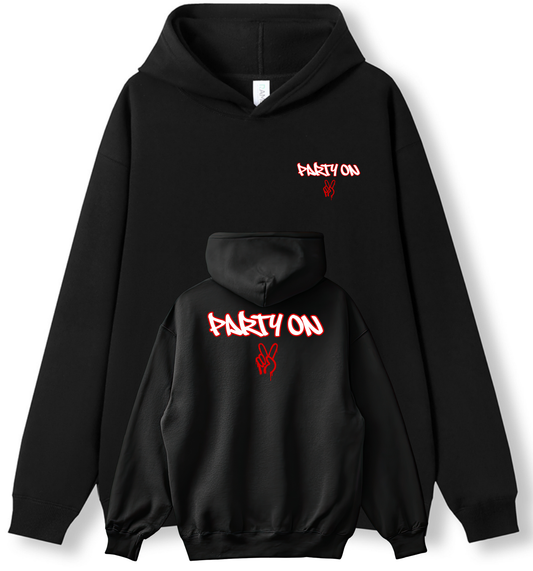 Adult Hoodie - Party On Red