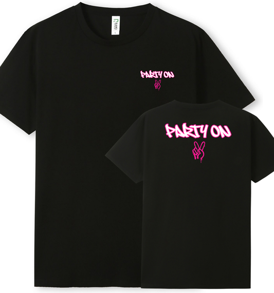 Adult Tee - Party On Pink