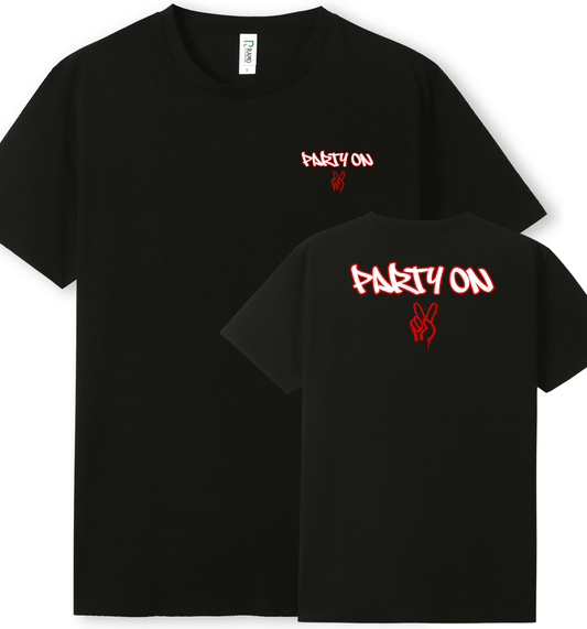 Adult Tee - Party On Red