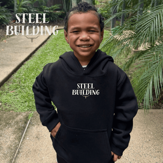 Kids Hoodie - Steel Building Bamaga
